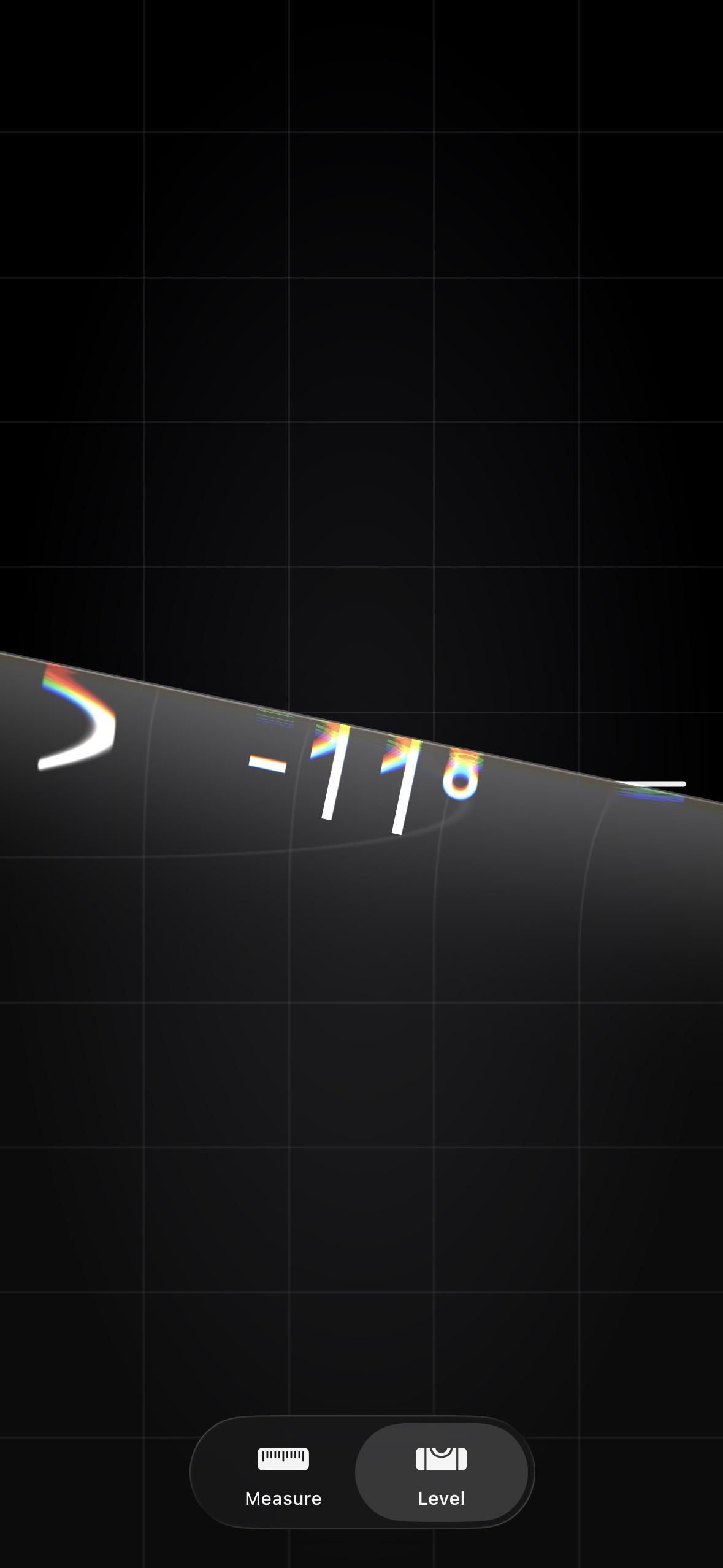 iPhone level app, doing its best impression of being on an acid trip